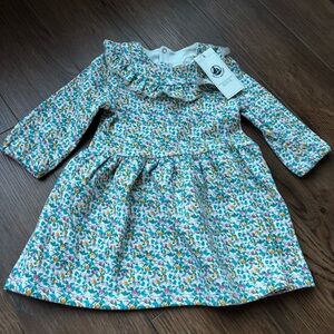Petit Bateau Dress Ruffle Twirl Sz 12mo NWT